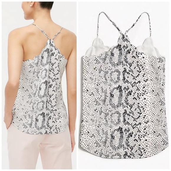 🔵 SALE 3/$25 JCREW SWIFTY SNAKESKIN PRINT ADJUSTABLE STRAP TANK TOP SHIRT 4 - Picture 6 of 8